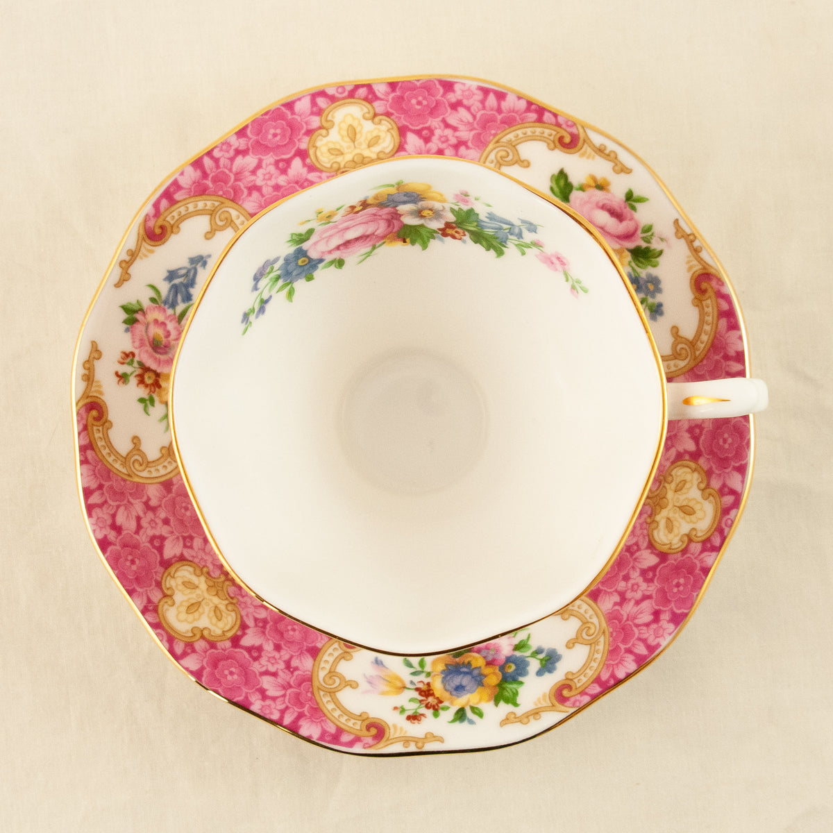 Vintage Royal Albert Lady Carlyle Pattern Teacup & Saucer (1004