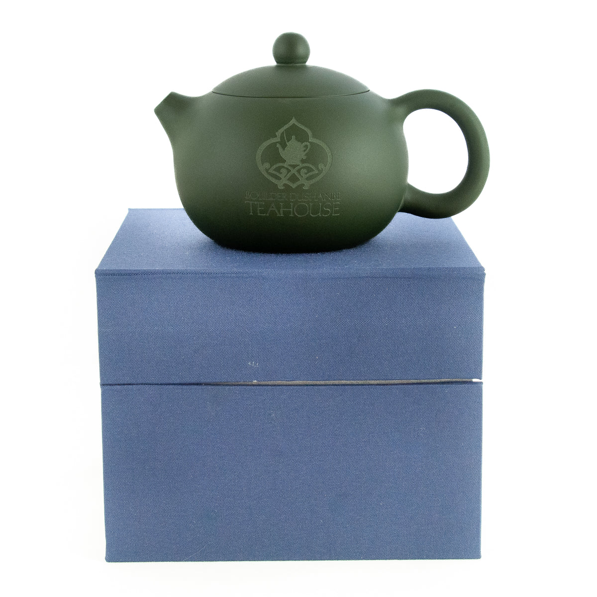 Yixing Teapot 220ml Green with Logo The Boulder Tea Company