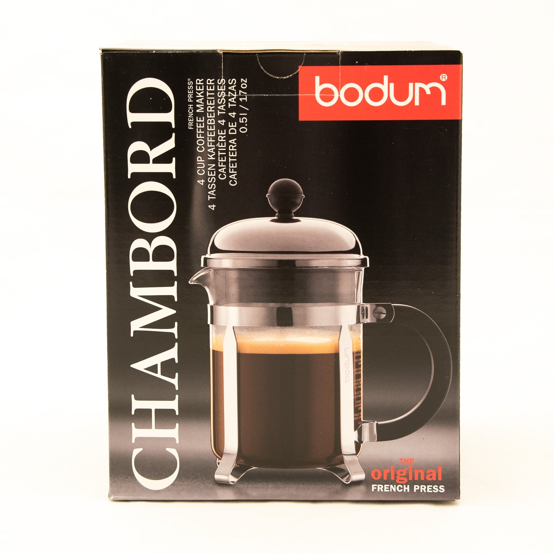 Bodum Chambord French Press Coffee and Tea Maker, 12 Ounce, Chrome